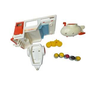 Vintage Weeble wobble lot toys Submarine Camp About RV & Boat trailer & Figures